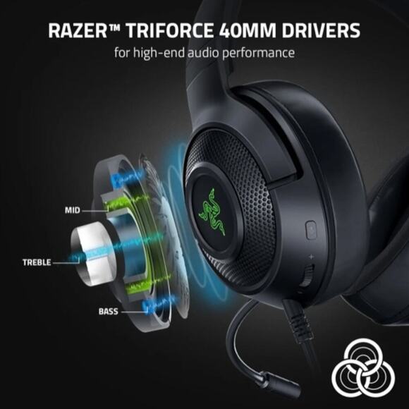 Razer Kraken V3 X Wired USB PC Gaming Headset | Black on Black | NEW/NIB!! - Picture 7 of 16